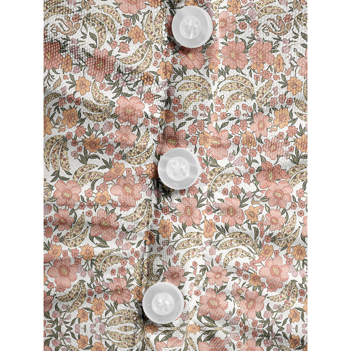 V-Neck Short Sleeve Amber Bloom Print Mesh Top