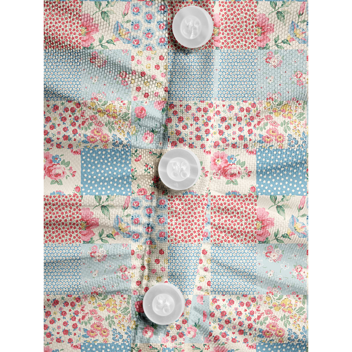 V-Neck Short Sleeve Pastel Patc Print Mesh Top