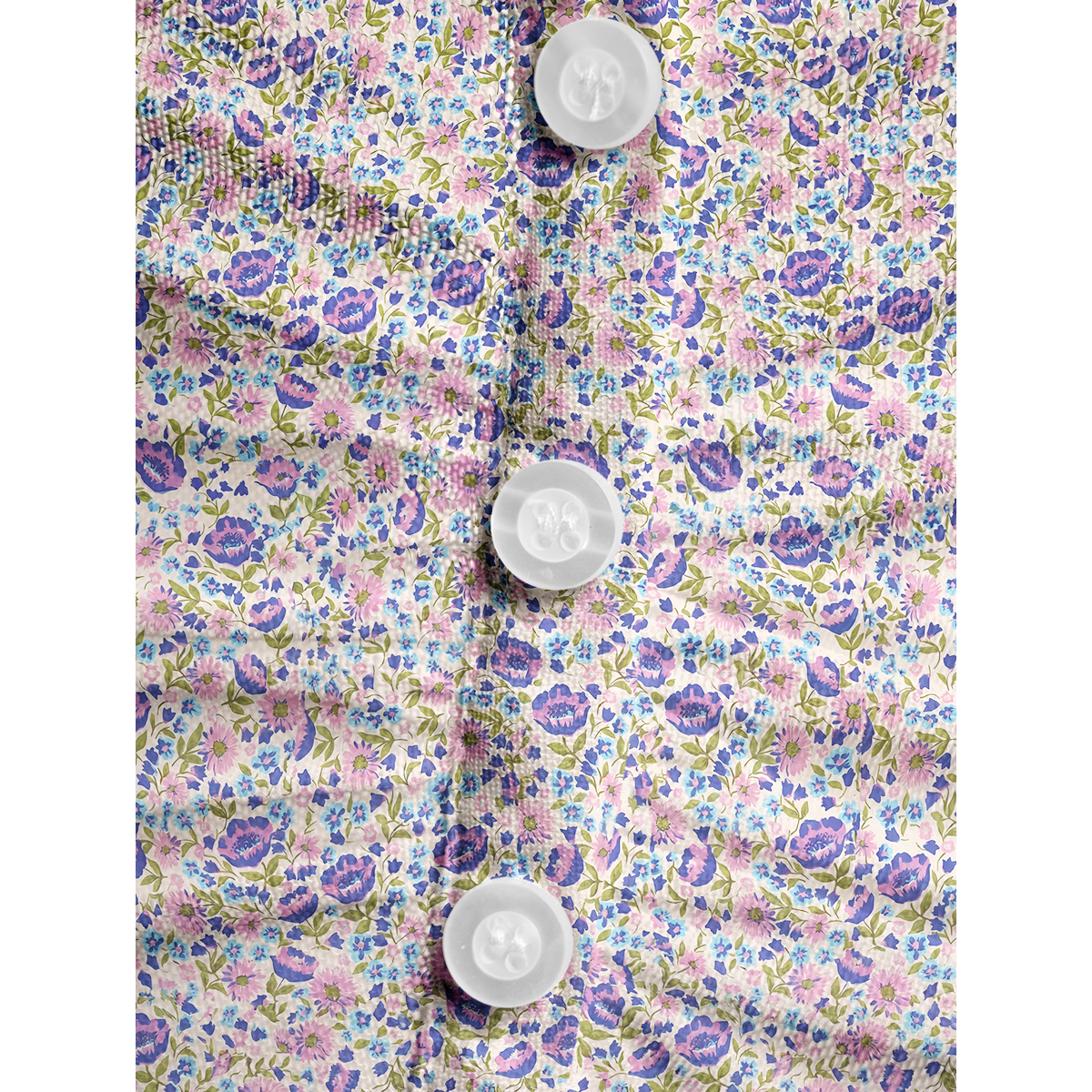 V-Neck Short Sleeve Lavender Bloom Print Mesh Top