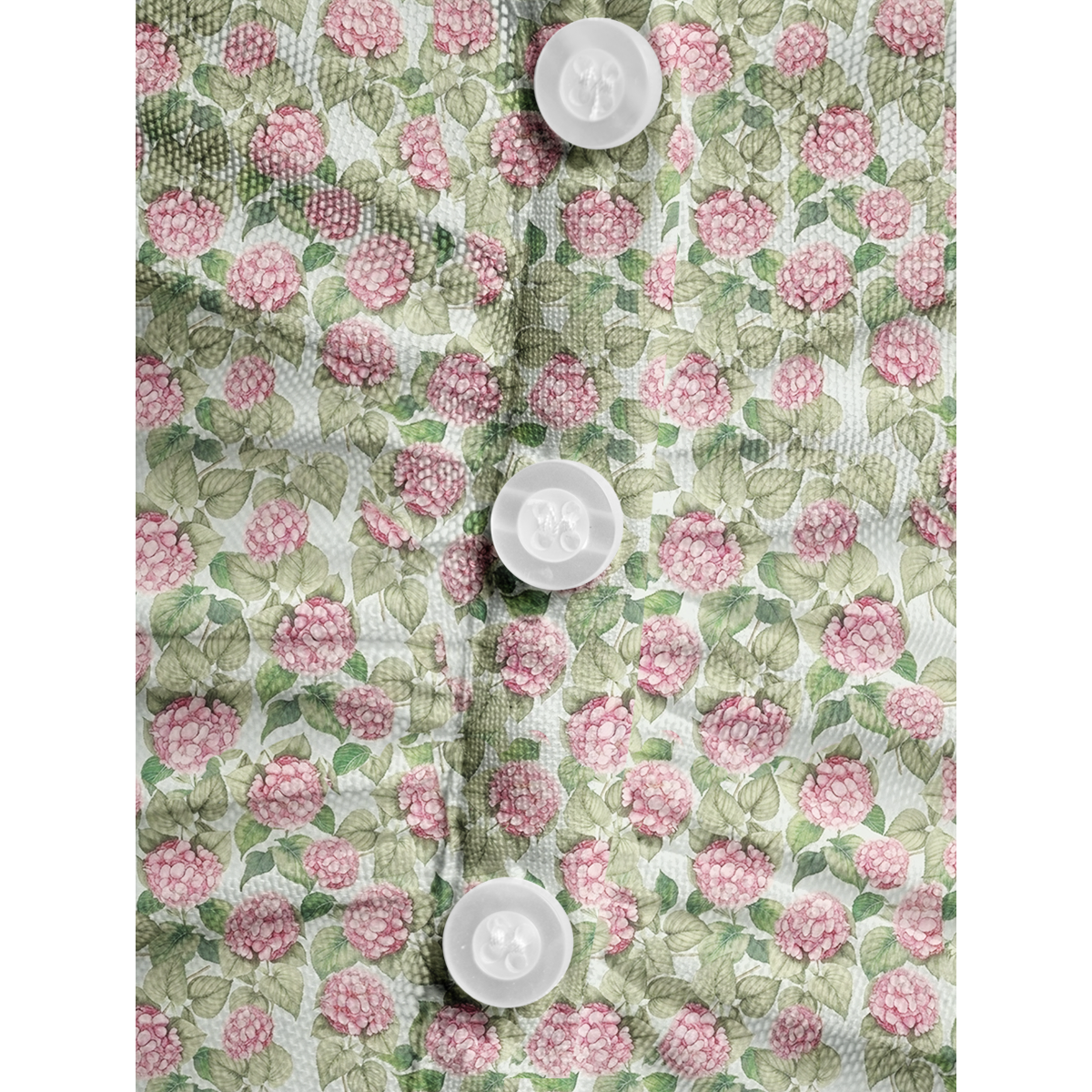 V-Neck Short Sleeve Hydrangea Whisper Print Mesh Top