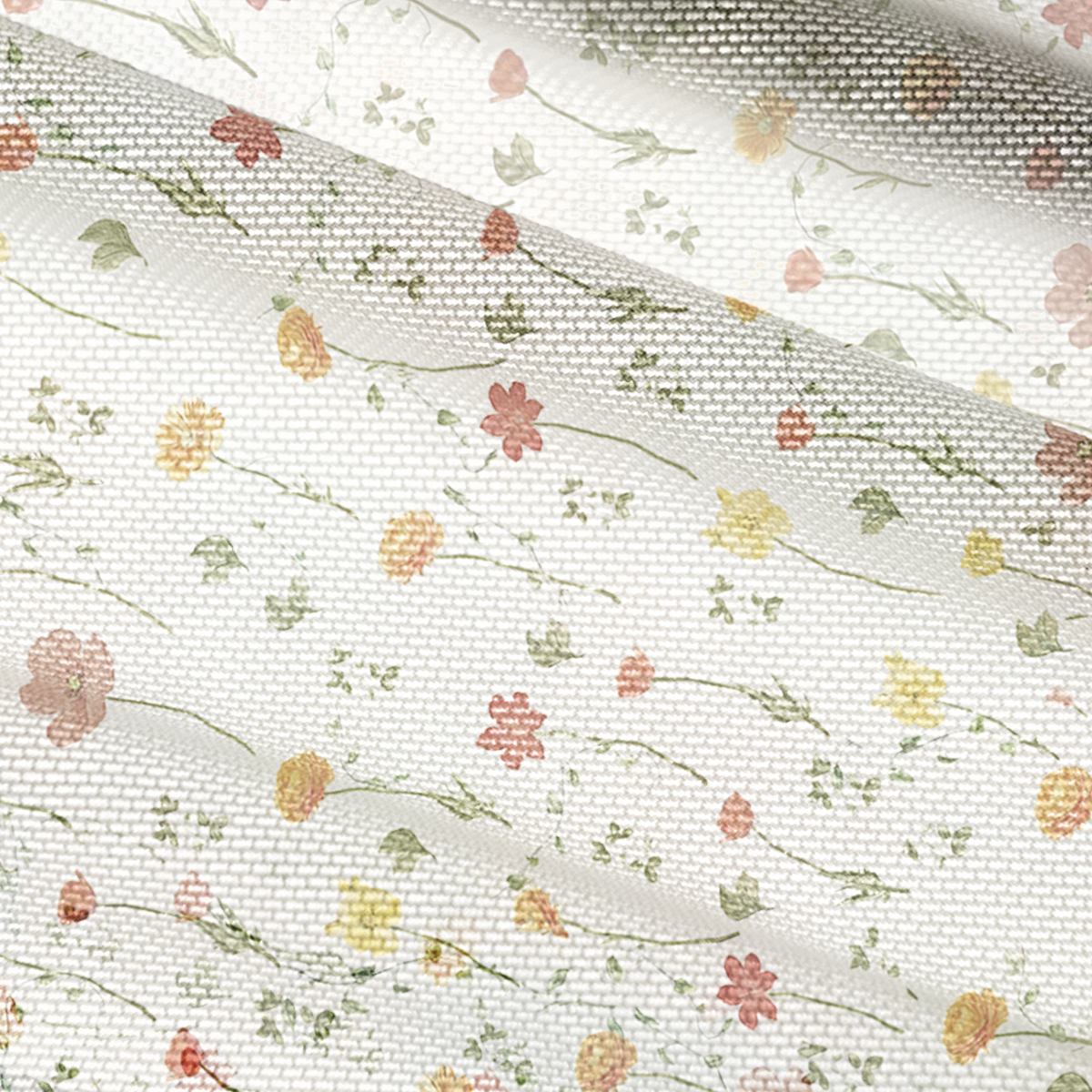 V-Neck Short Sleeve Wildlight Meadow Print Mesh Top