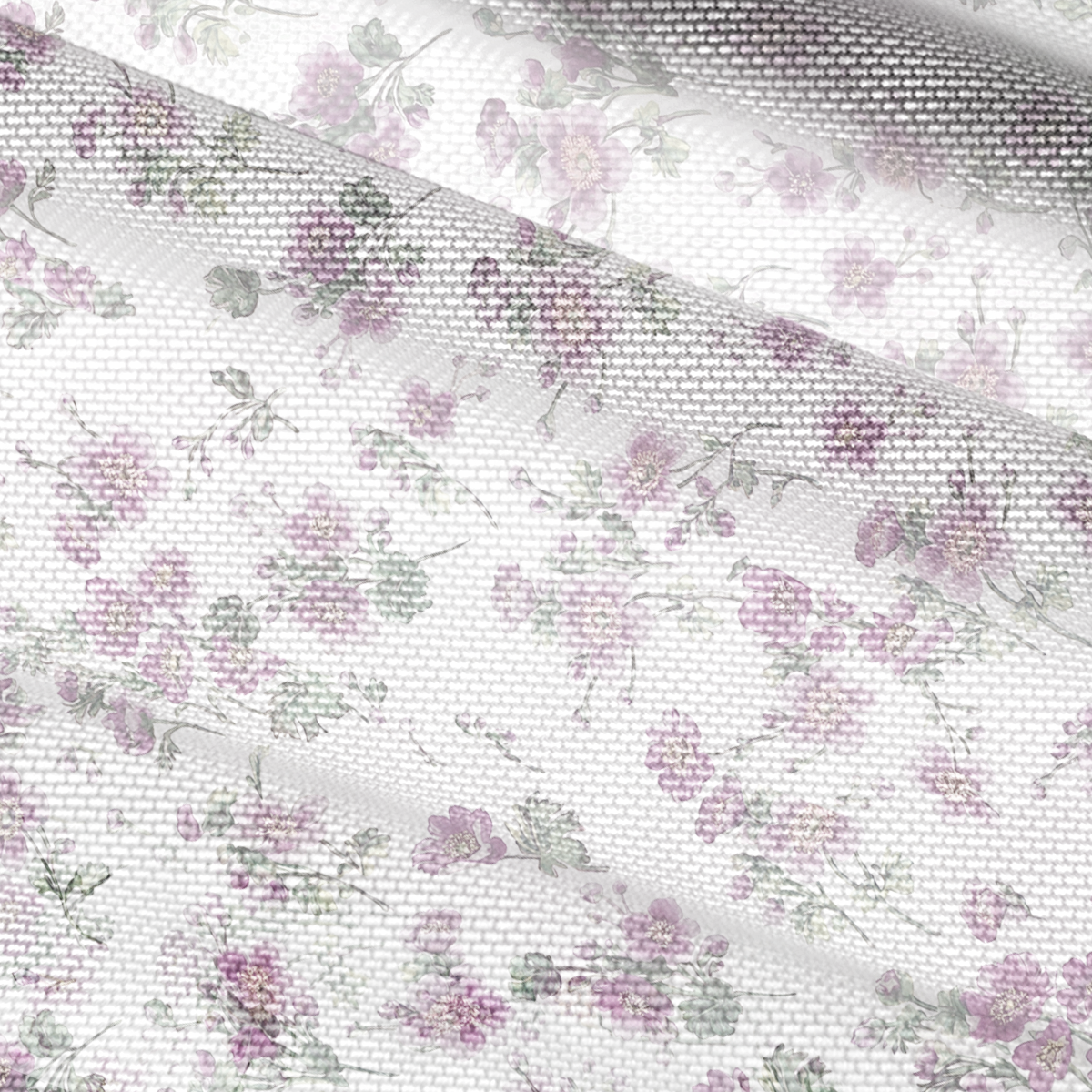 V-Neck Short Sleeve Lavender Field Whisper Print Mesh Top