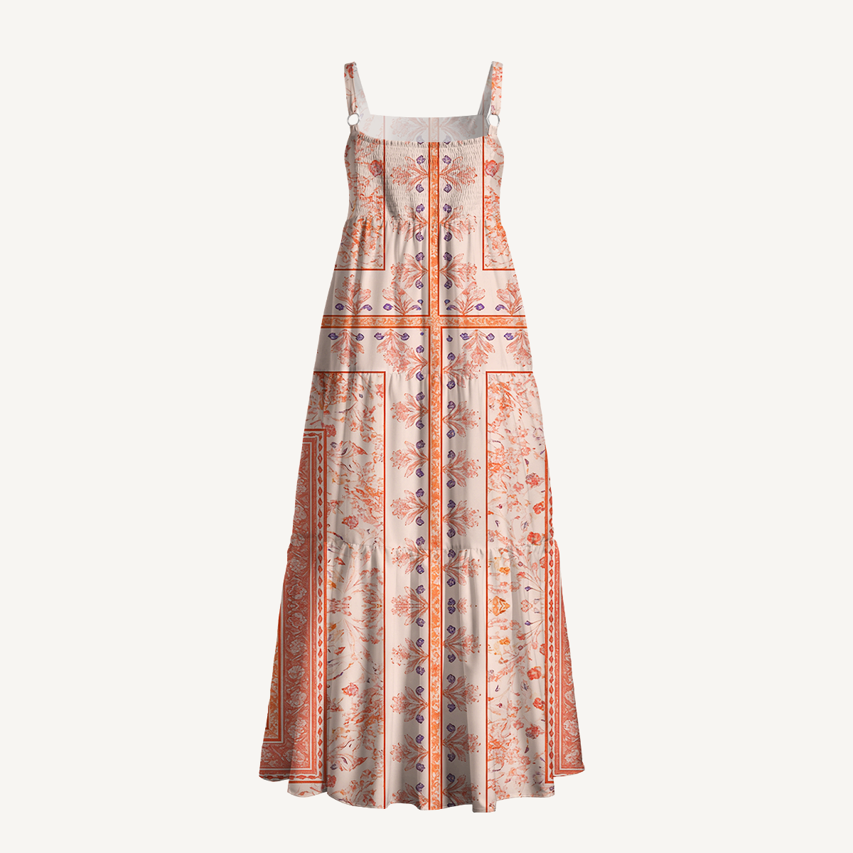 Square Neck Dahlia Print Slip Dress