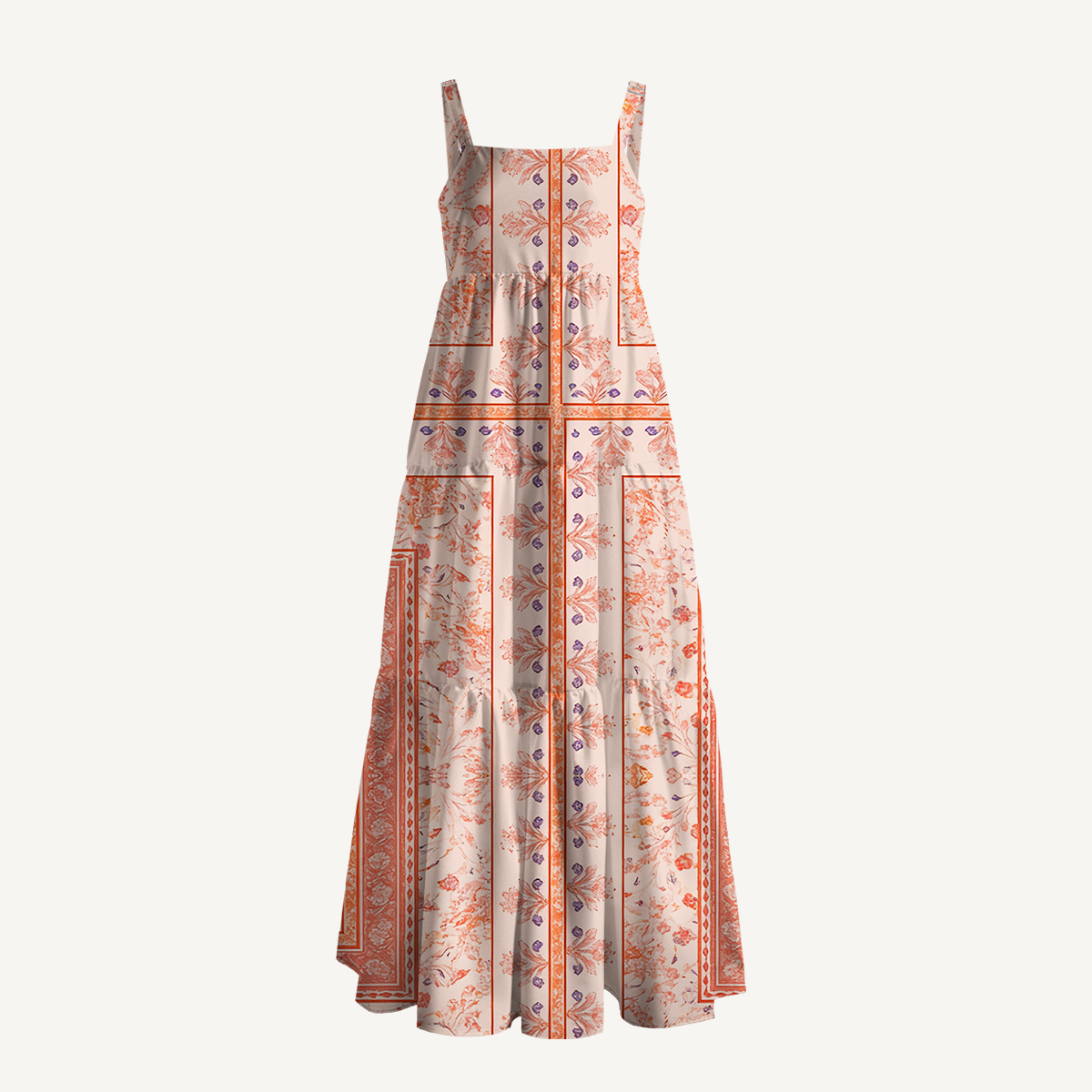 Square Neck Dahlia Print Slip Dress