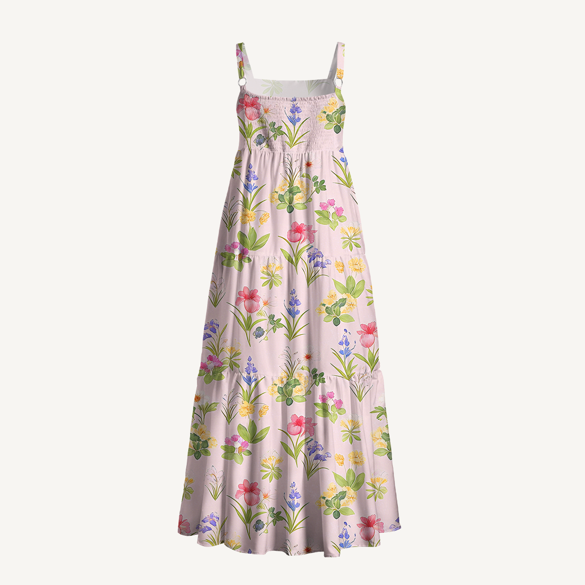 Square Neck Delicate Blossom Print Slip Dress