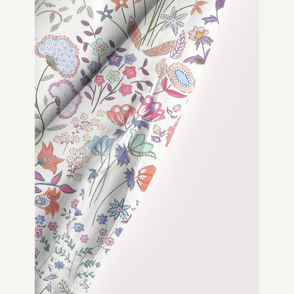 Square Neck Bohemian Wildflower Garden Print Slip Dress