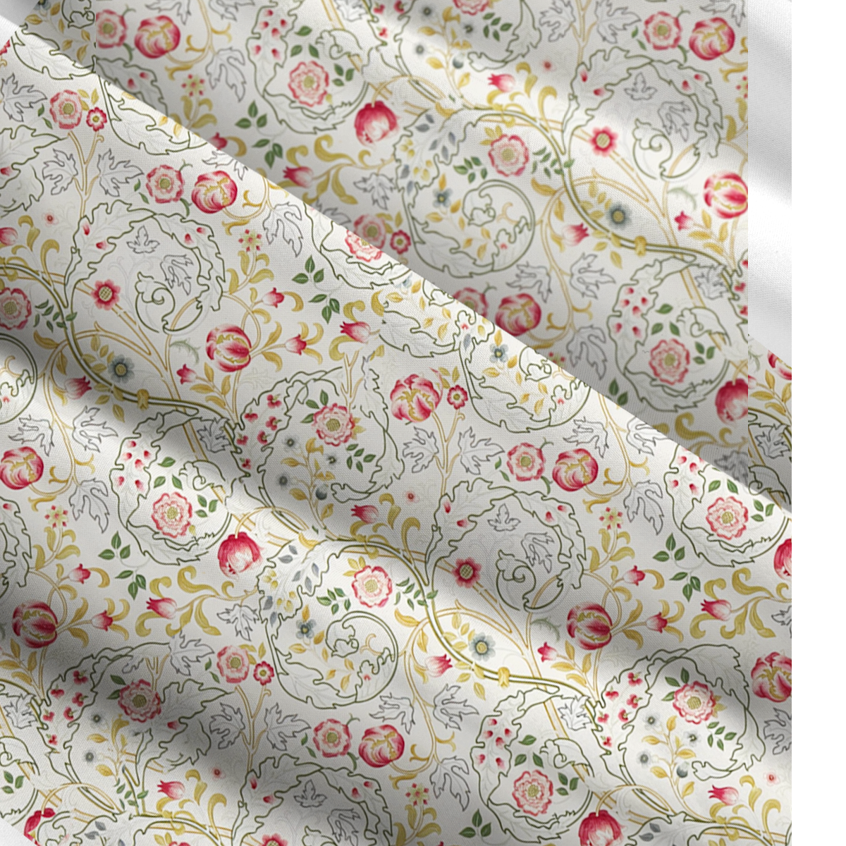 Square Neck Peony Vine Garden Print Slip Dress