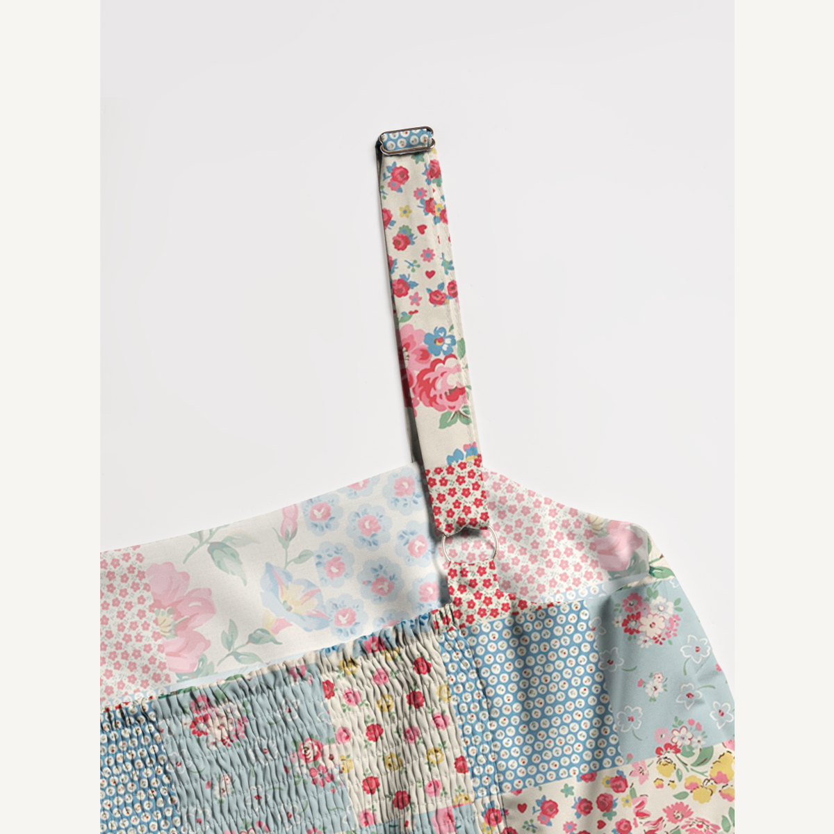 Square Neck Pastel Patc Print Slip Dress