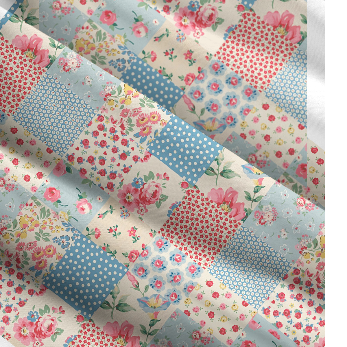 Square Neck Pastel Patc Print Slip Dress