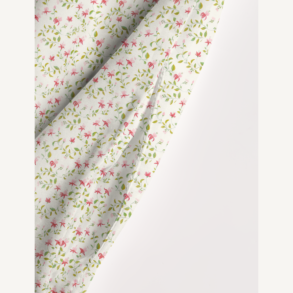 Square Neck Ruby Vine Print Slip Dress