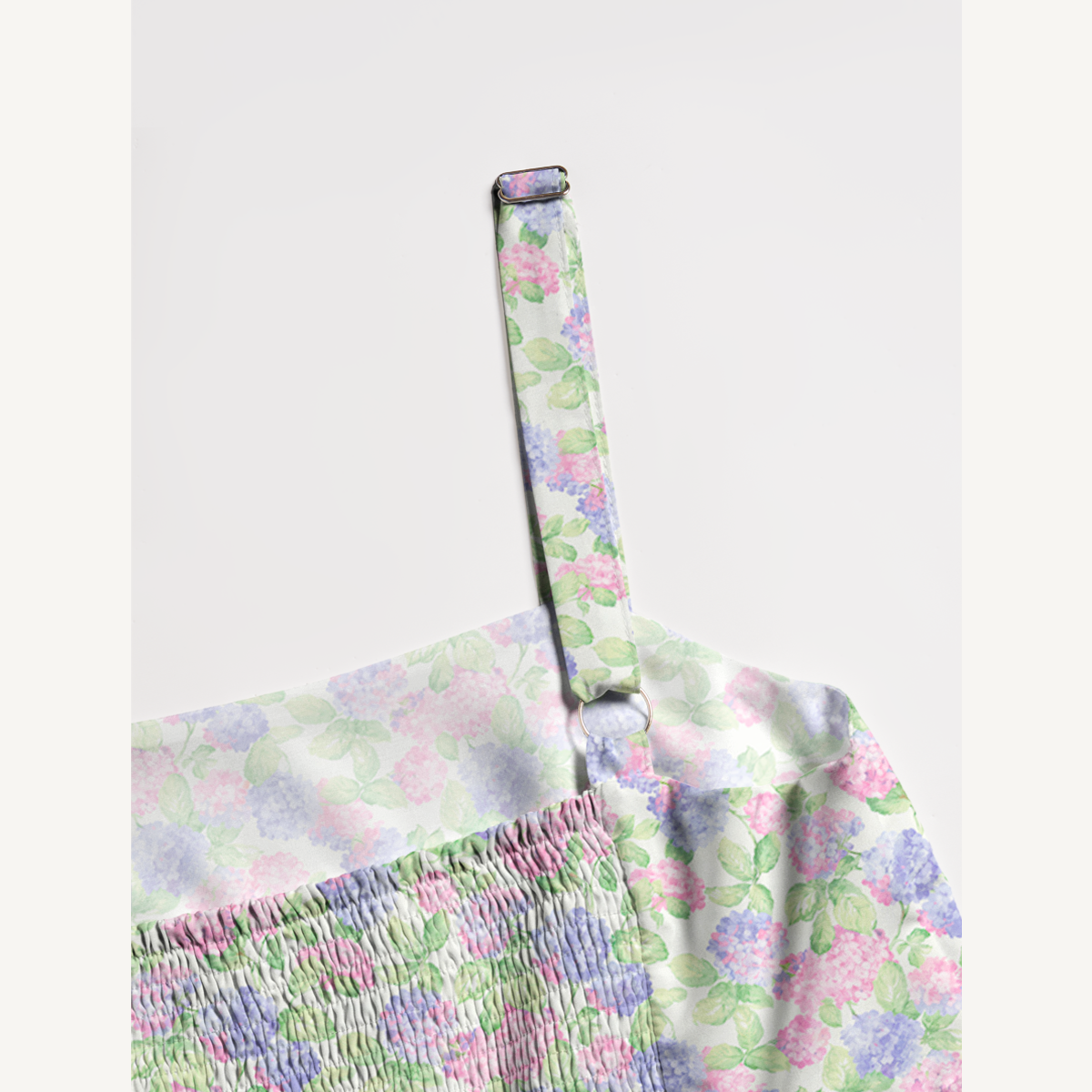 Square Neck Lilac Hydrangea Print Slip Dress