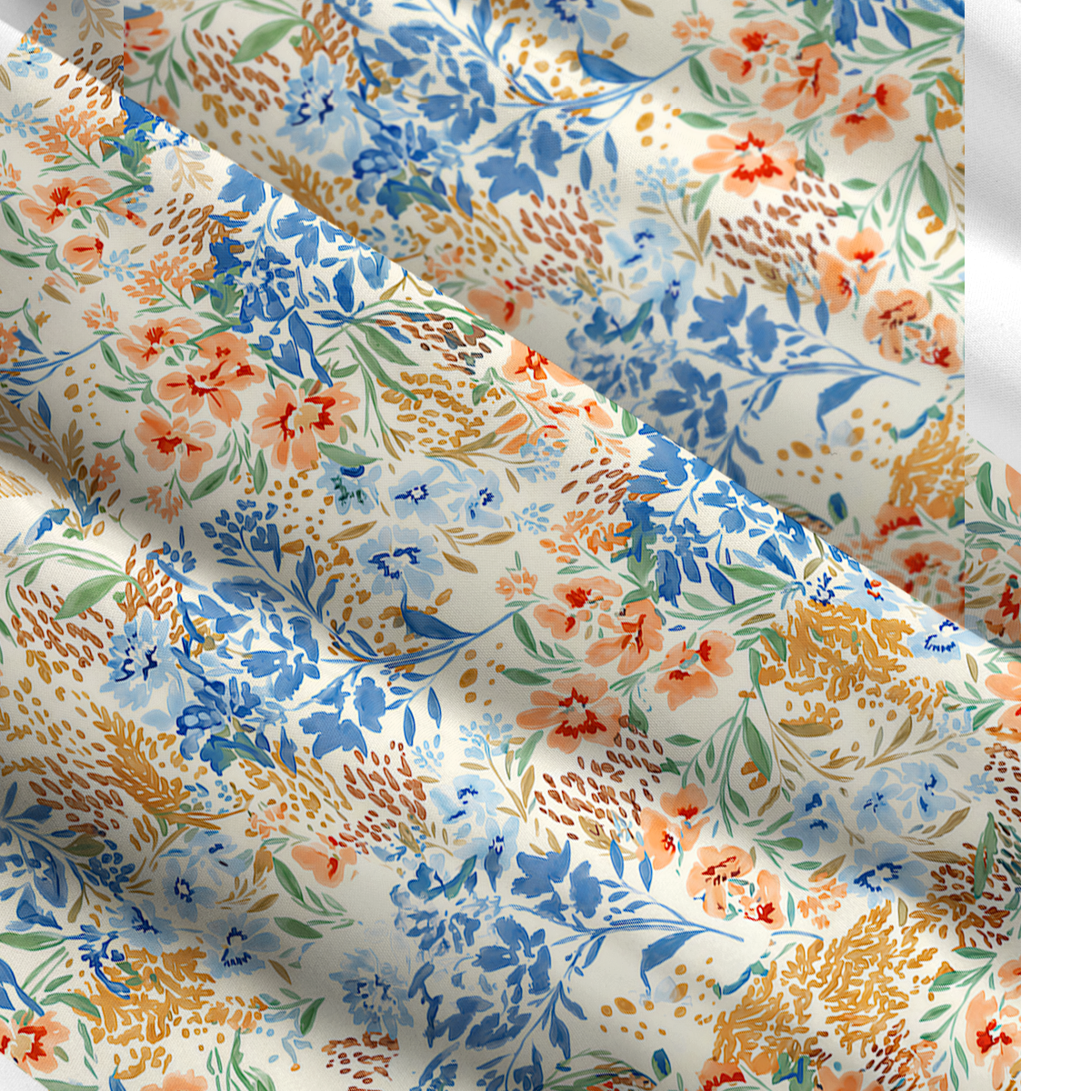 Square Neck Breeze Meadow Print Slip Dress