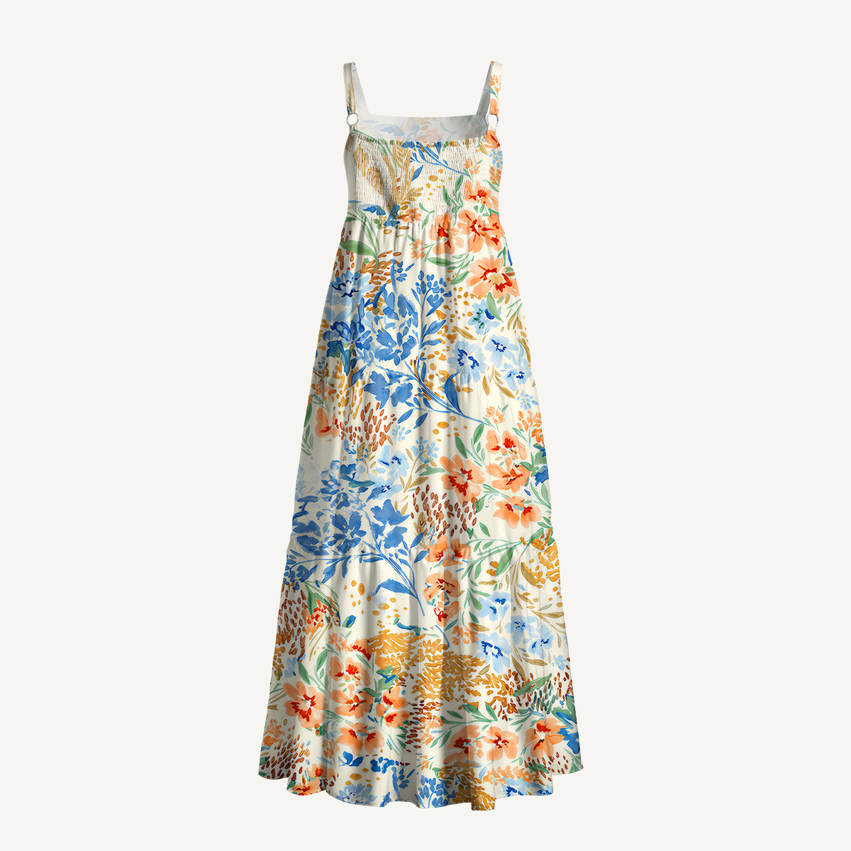 Square Neck Breeze Meadow Print Slip Dress