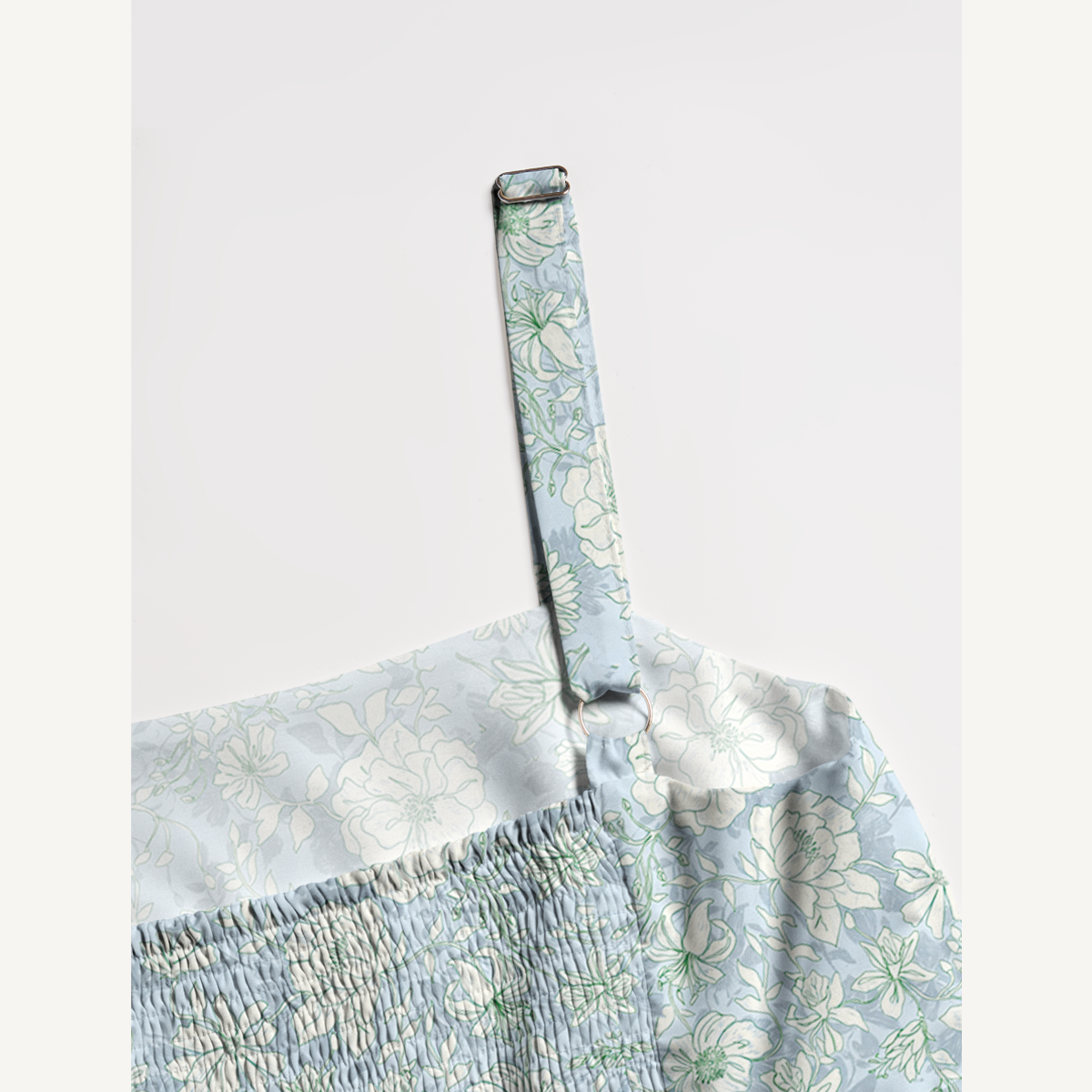 Square Neck Mist Floral Print Slip Dress