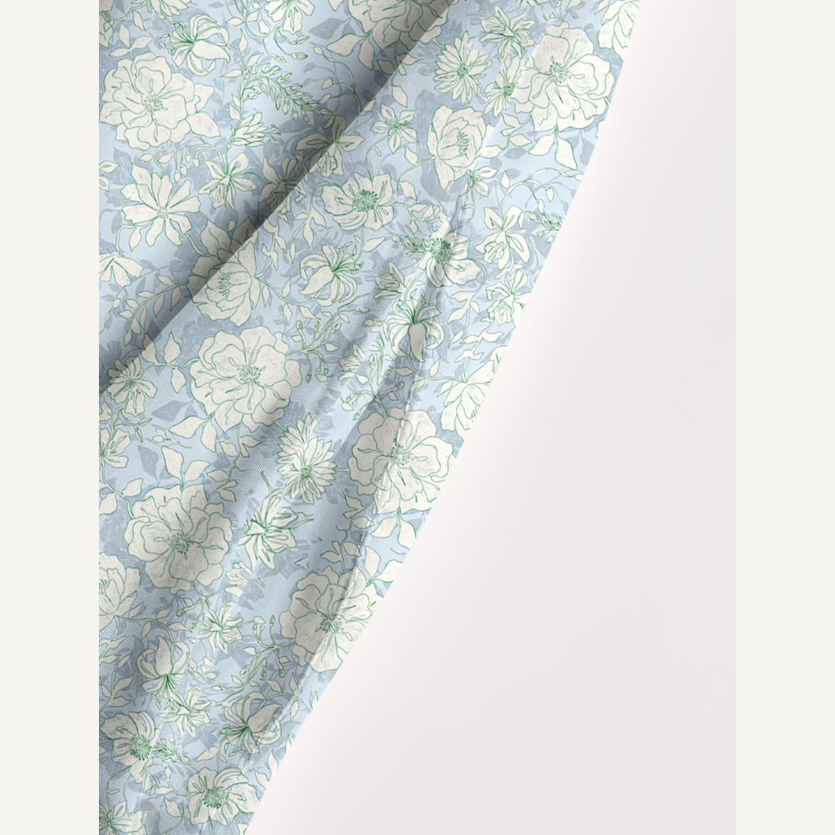 Square Neck Mist Floral Print Slip Dress