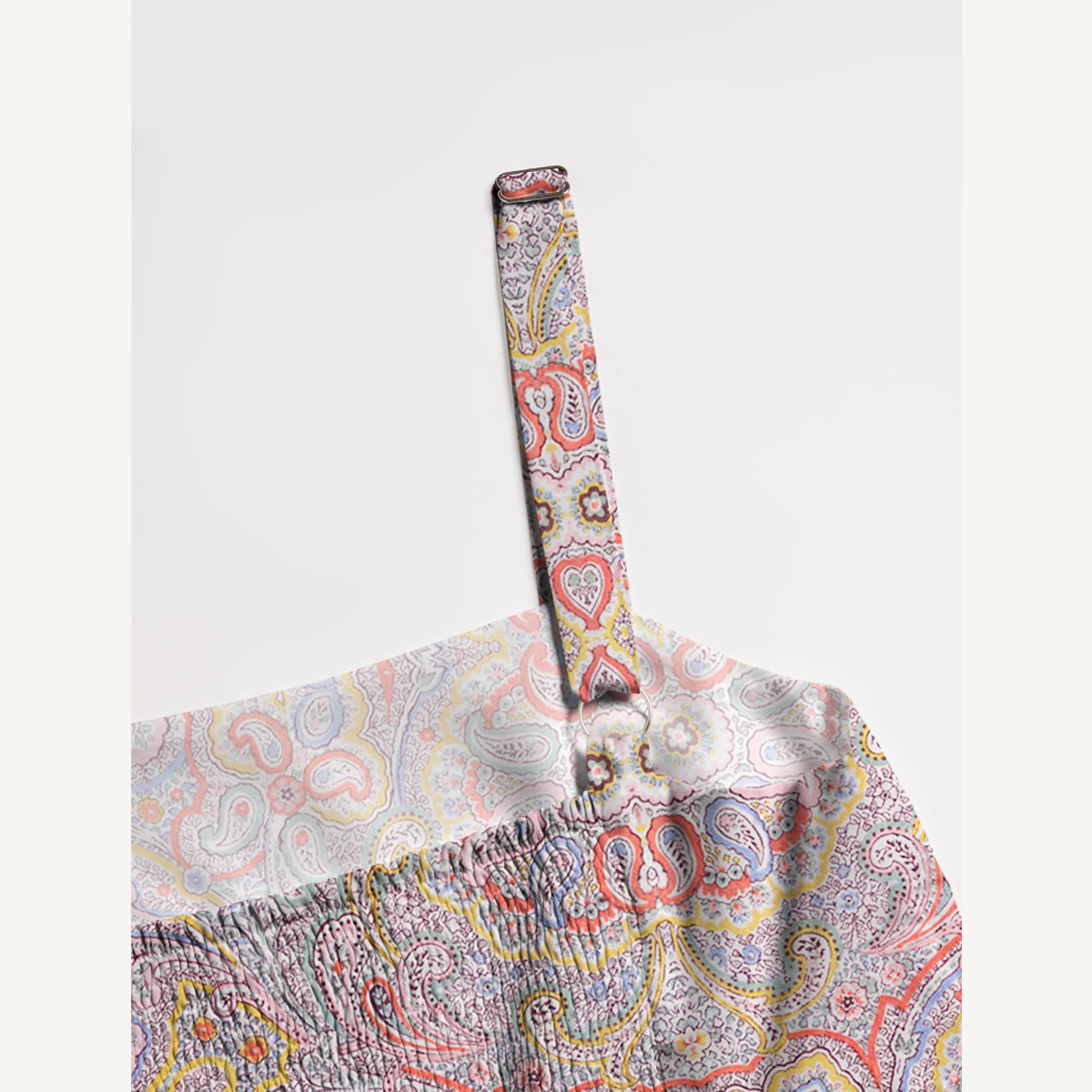 Square Neck Sunrise Paisley Print Slip Dress