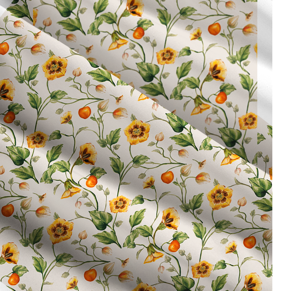 Square Neck Golden Field Print Slip Dress