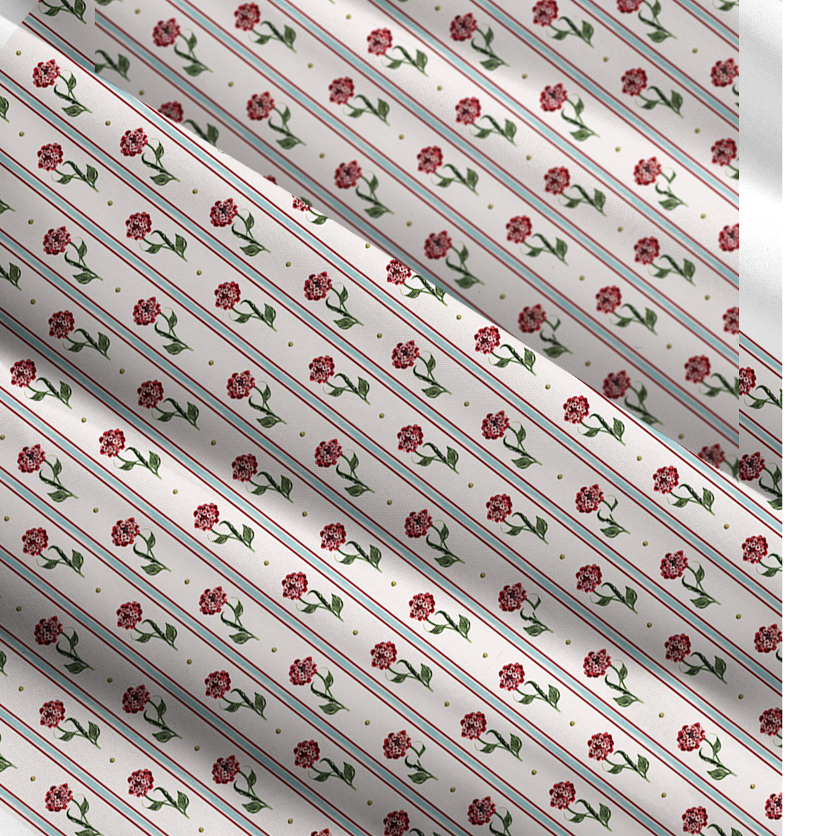 Square Neck Crimson Dianthus Print Slip Dress