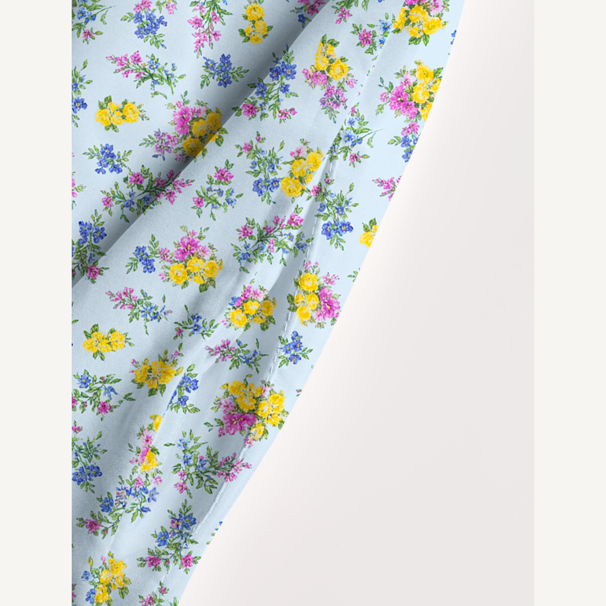 Square Neck Blue Meadow Print Slip Dress