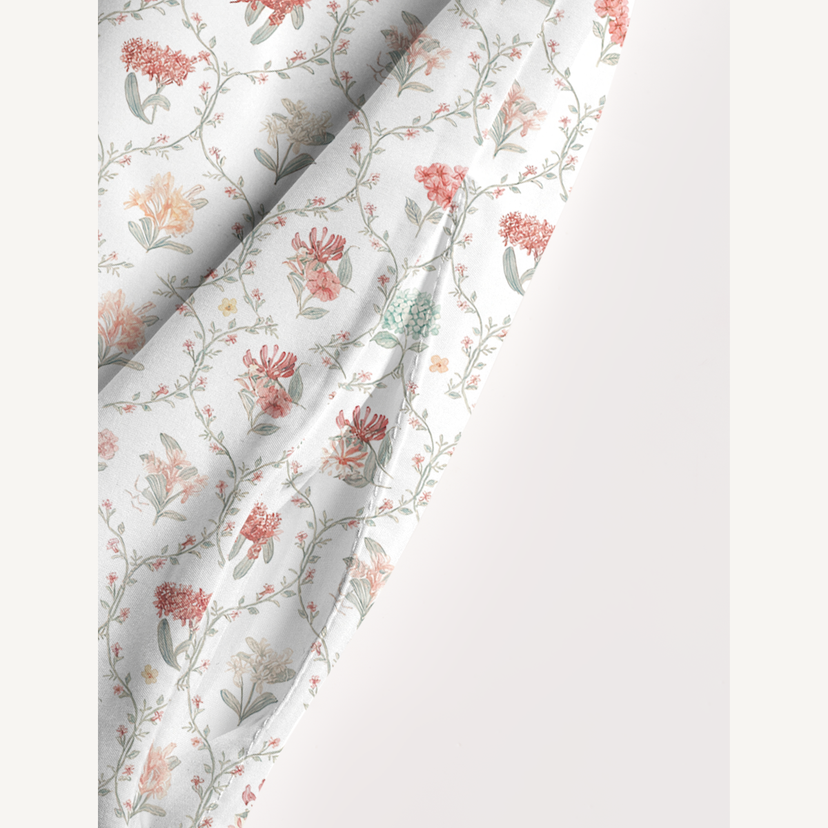 Square Neck Coral Vine Print Slip Dress