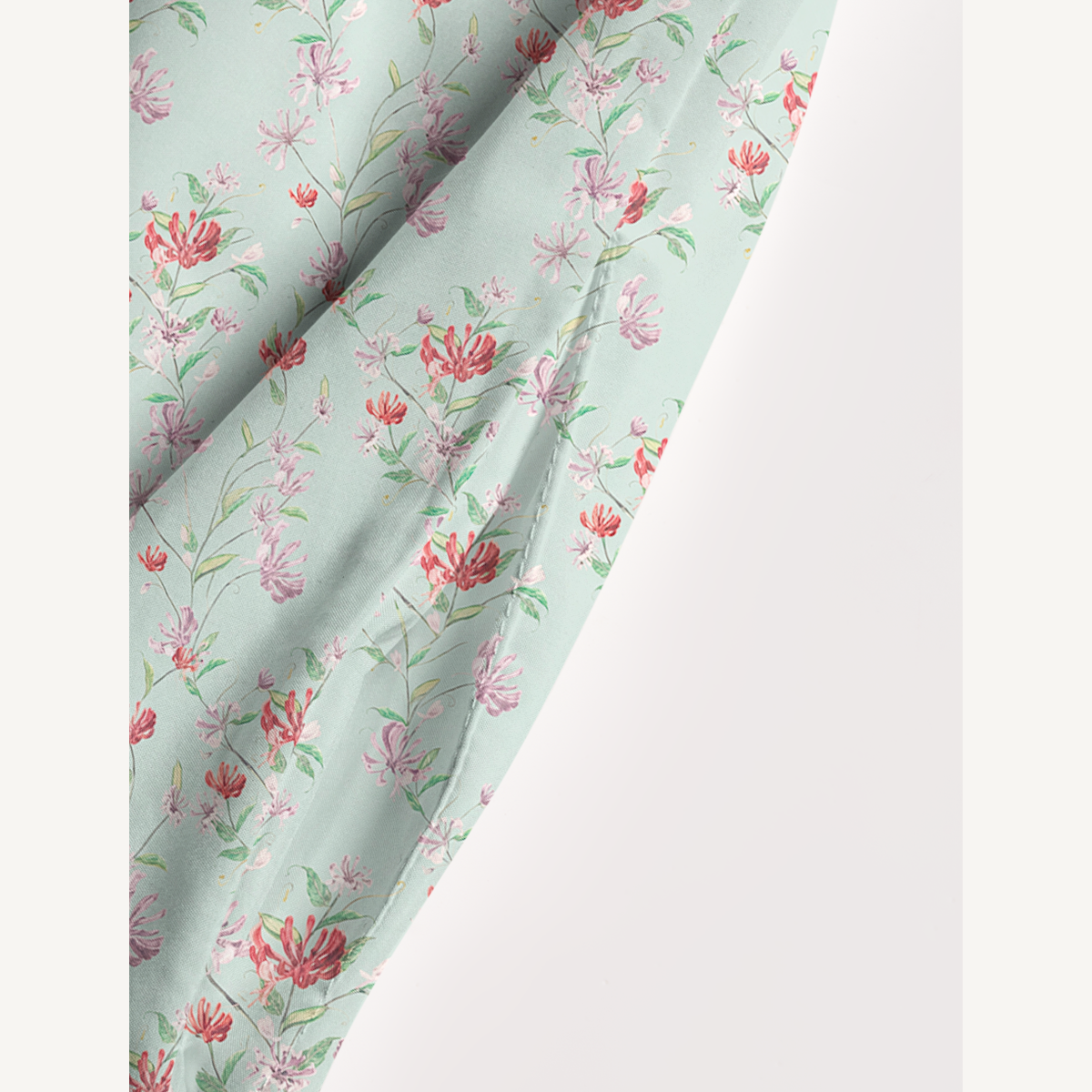 Square Neck Mint Honeysuckle Print Slip Dress