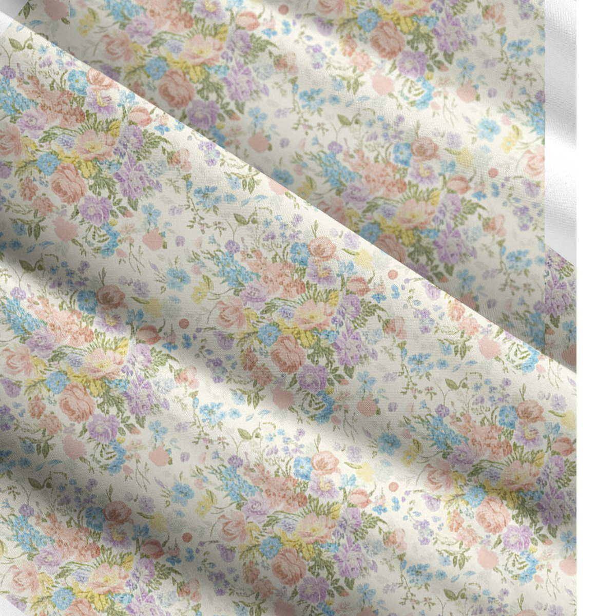 Square Neck Morning Dew Bouquet Print Slip Dress