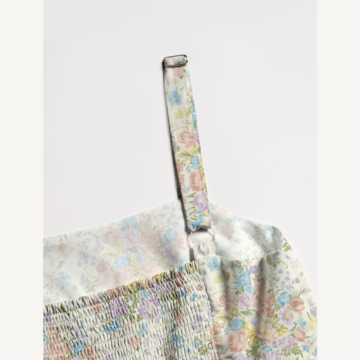 Square Neck Morning Dew Bouquet Print Slip Dress