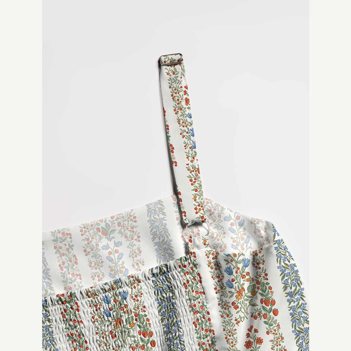 Square Neck Strawberry Vine Tales Print Slip Dress