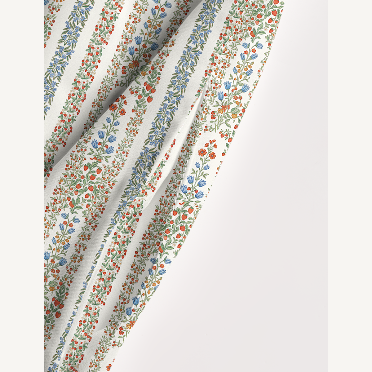 Square Neck Strawberry Vine Tales Print Slip Dress