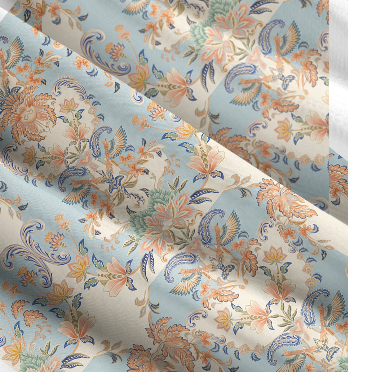 Square Neck Azure Lily Palace Print Slip Dress