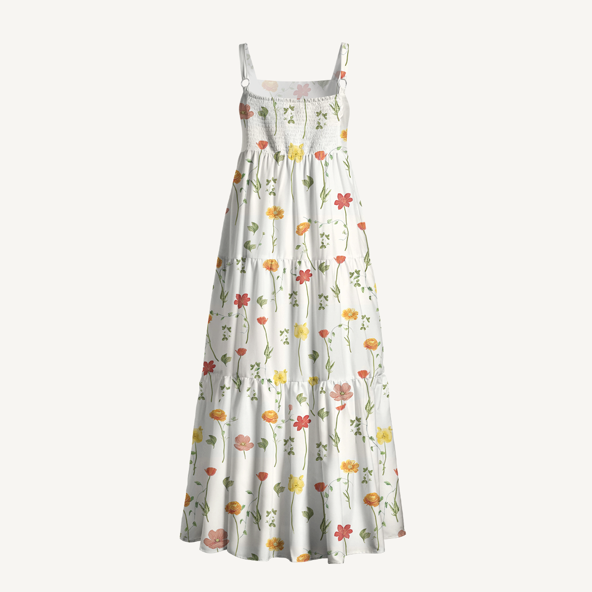 Square Neck Wildlight Meadow Print Slip Dress