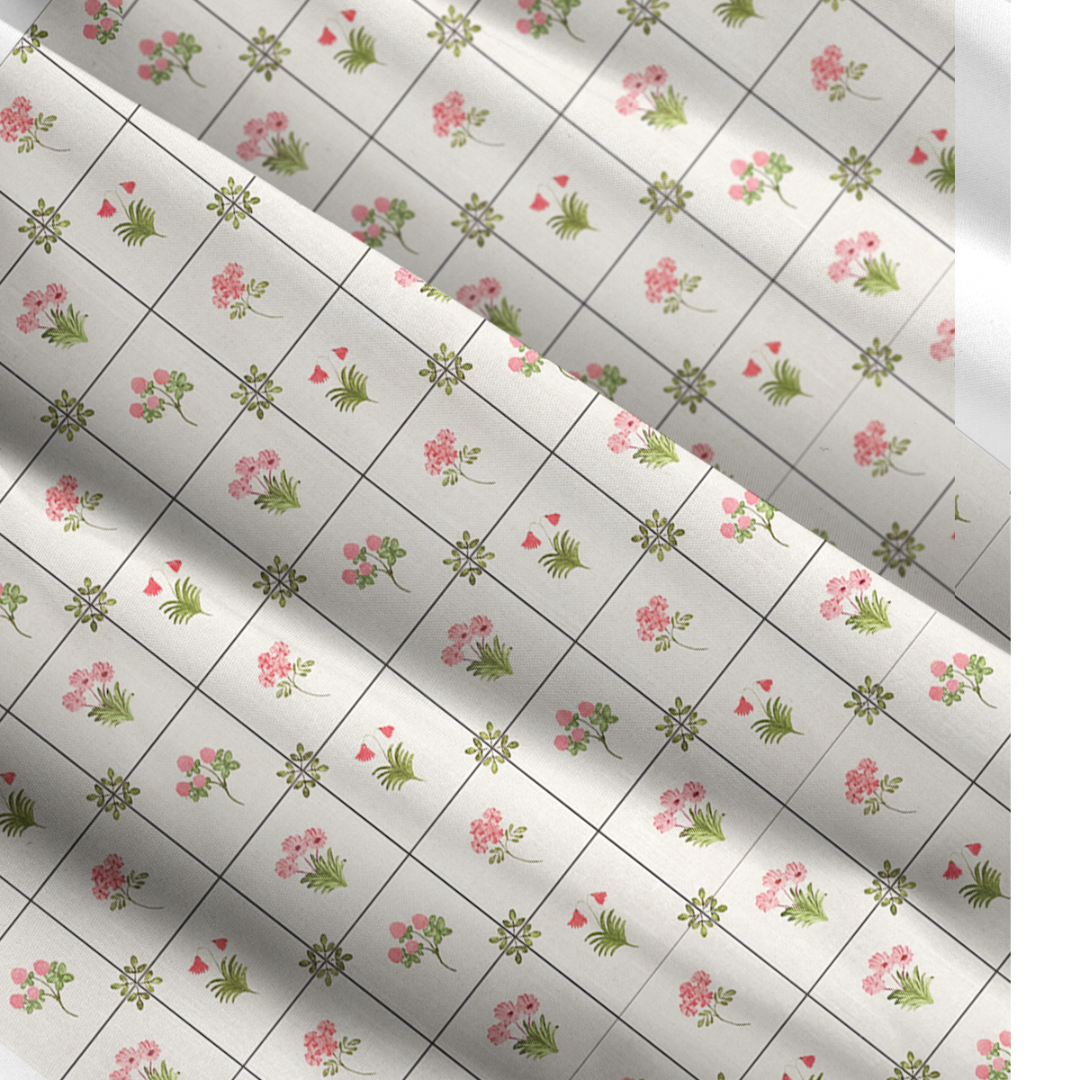 Square Neck Meadow Tile Bloom Print Slip Dress