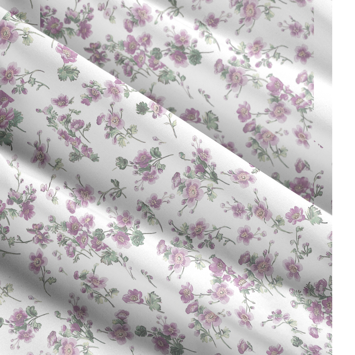 Square Neck Lavender Field Whisper Print Slip Dress