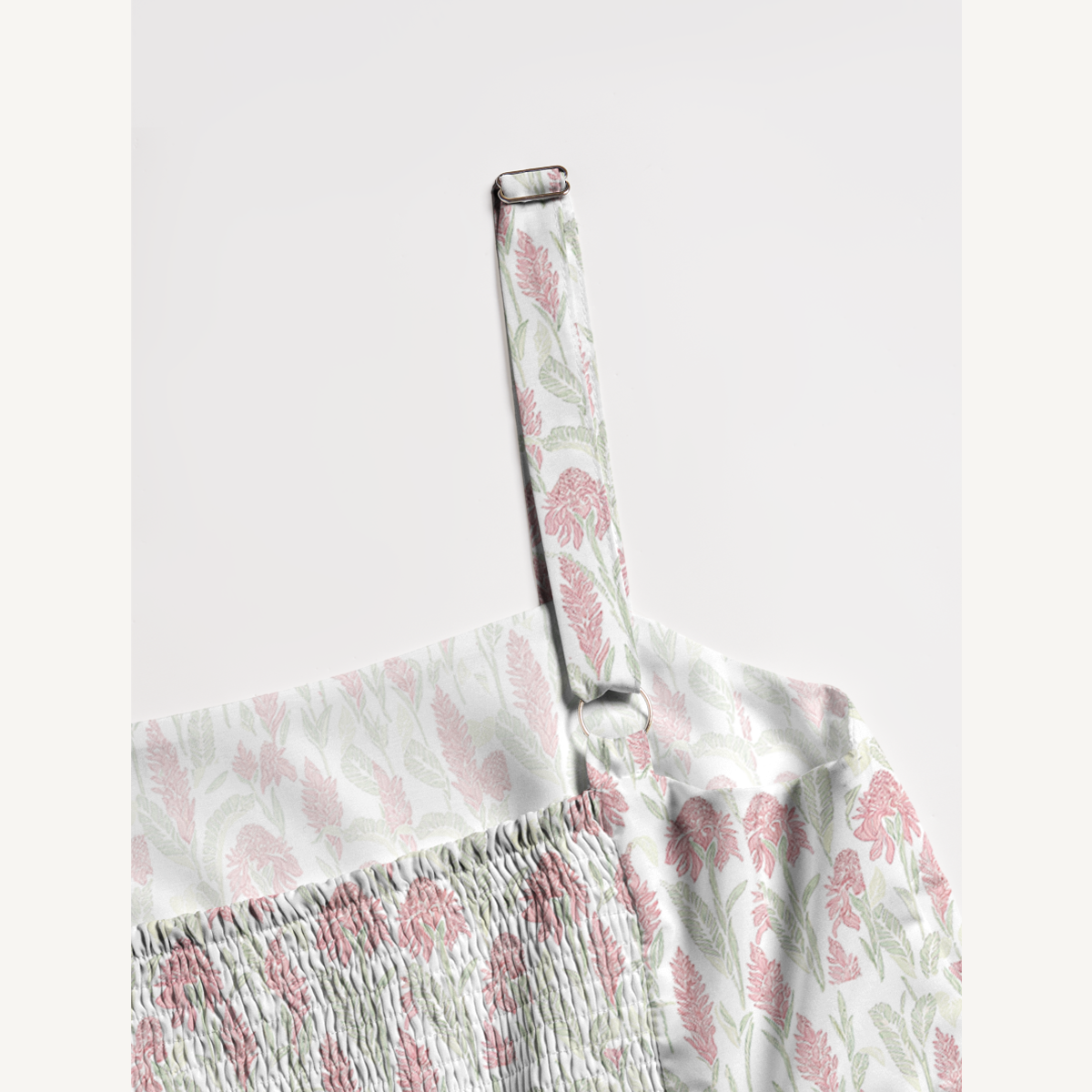 Square Neck Wild Feather Whisper Print Slip Dress