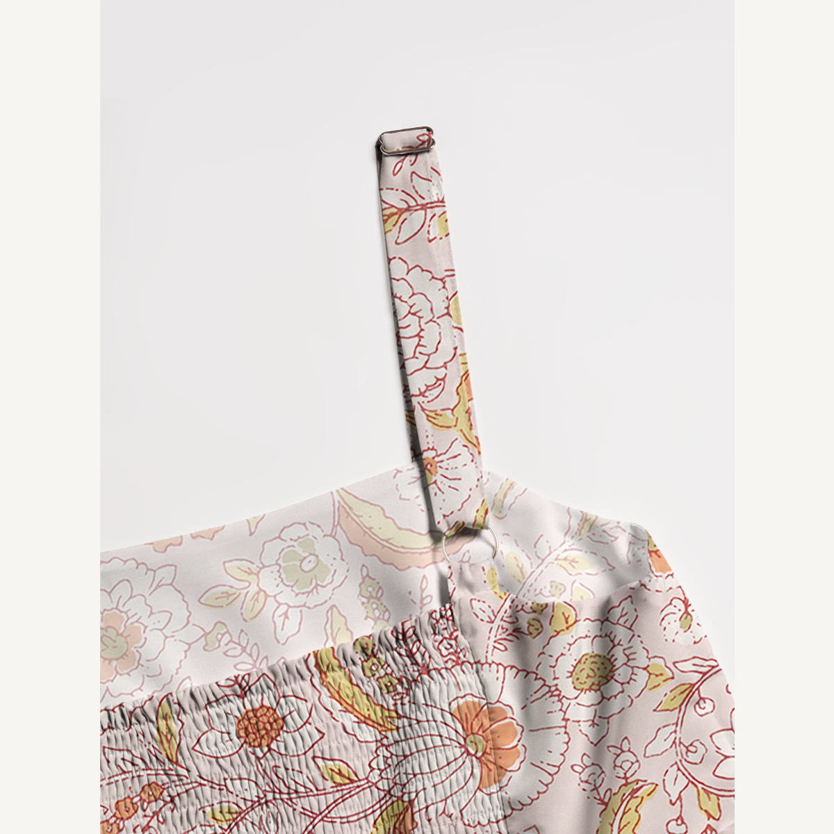 Square Neck Wild Feather  Whisper Print Slip Dress