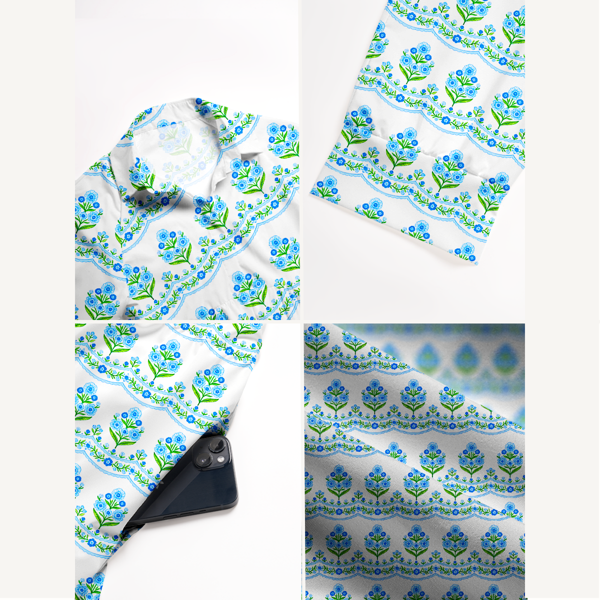  V Neck Collared Azure Folk Casual Long Shirt Dress