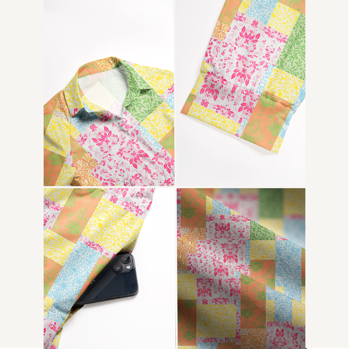  V Neck Collared Morning Patch Casual Long Shirt Dress