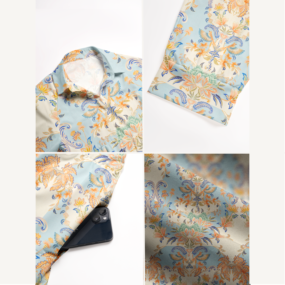  V Neck Collared Azure Lily Palace Casual Long Shirt Dress