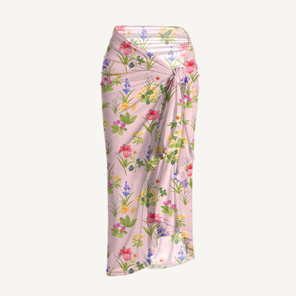 Delicate Blossom One Shoulder One Piece Swimsuit and Matching Sarong Set for Women