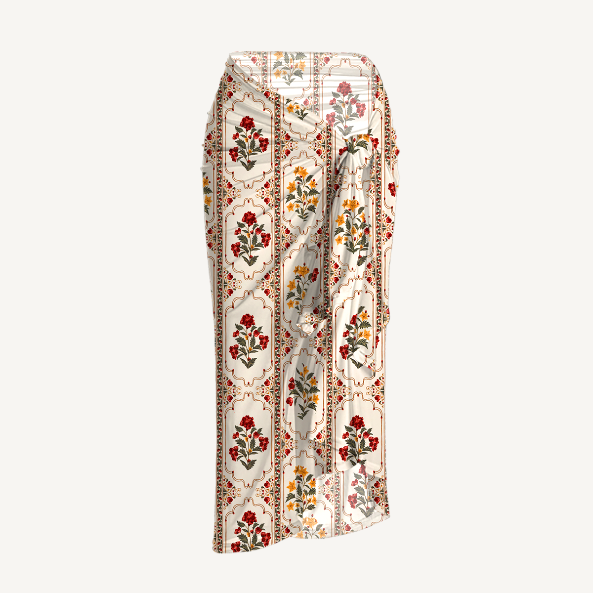 Velvet Carnation One Shoulder One Piece Swimsuit and Matching Sarong Set for Women