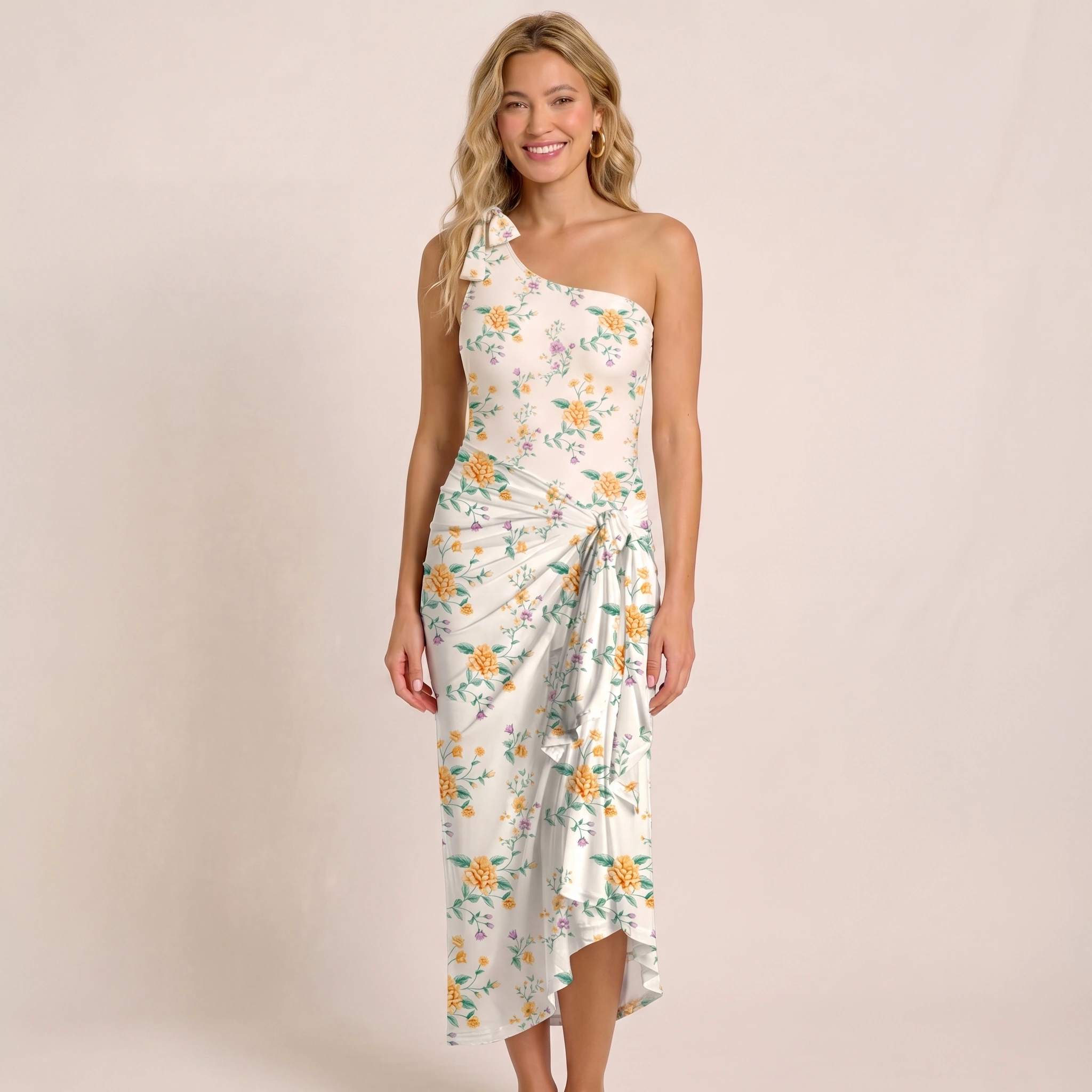 Amber Rose One Piece Swimsuit and Matching Sarong Set for Women