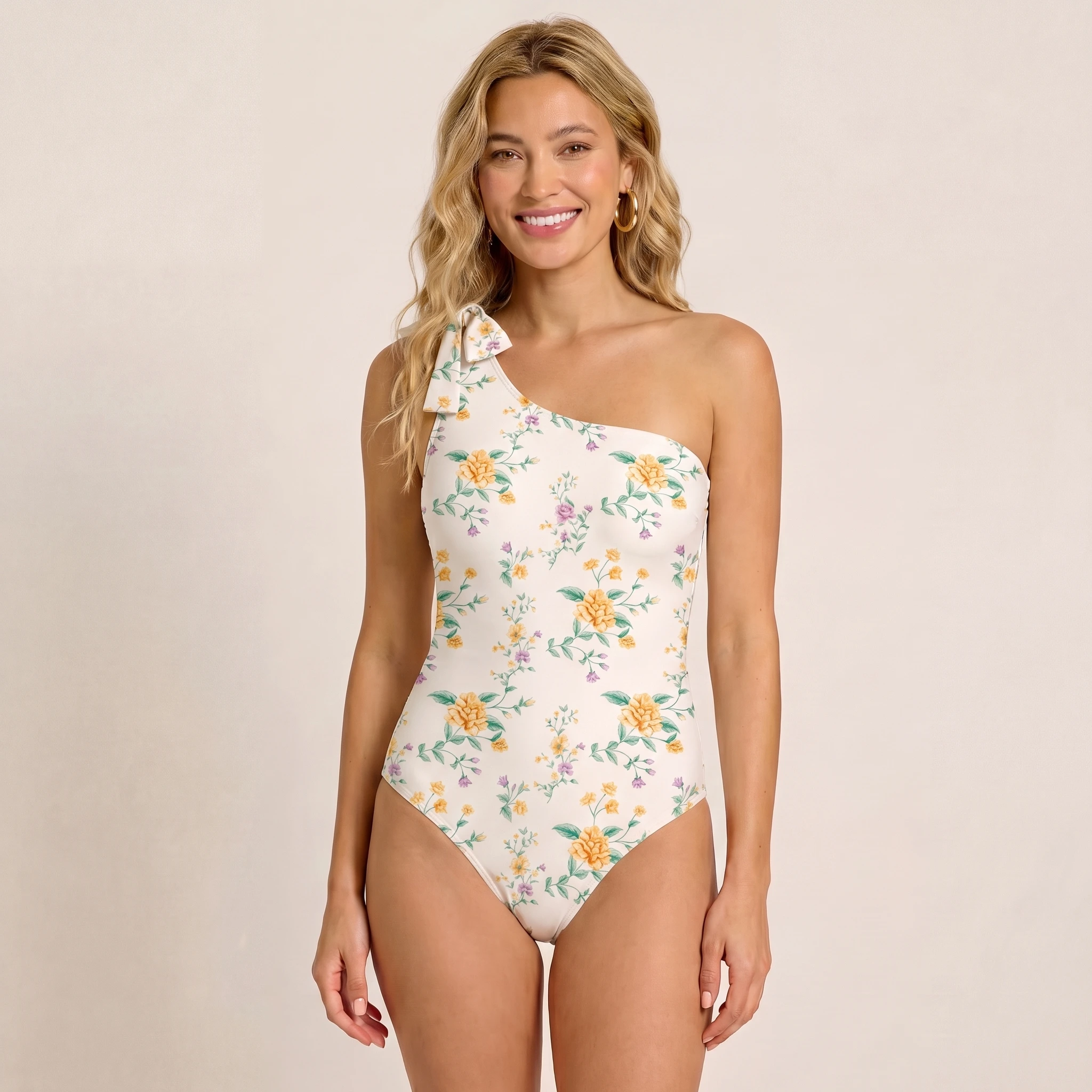 Amber Rose One Piece Swimsuit and Matching Sarong Set for Women