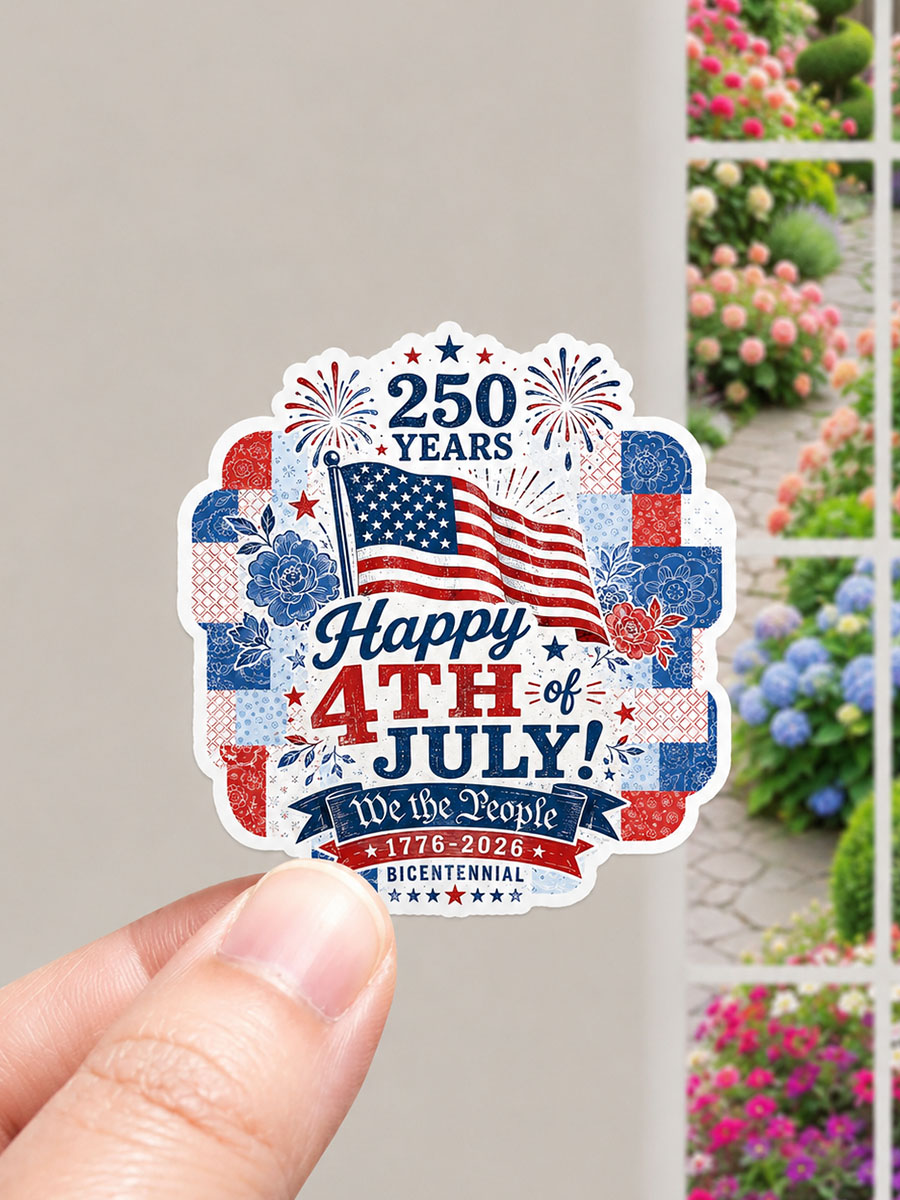 Flower 4th Of July Stickers