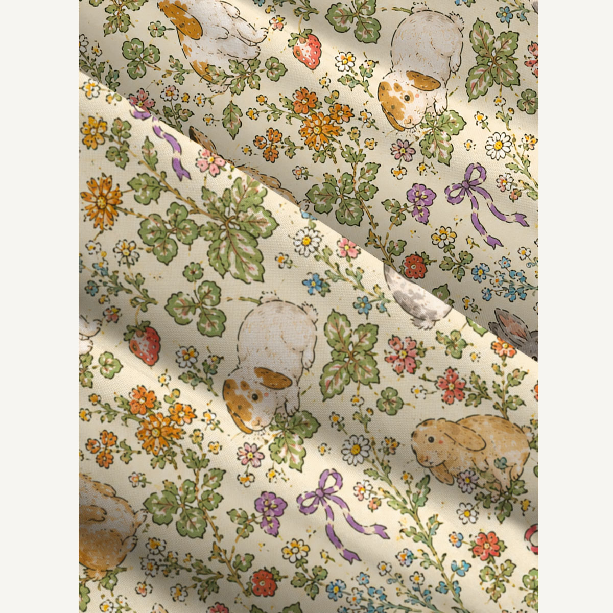 Meadow Bunny Bloom Print Wide Straps Maxi Dress With Pockets