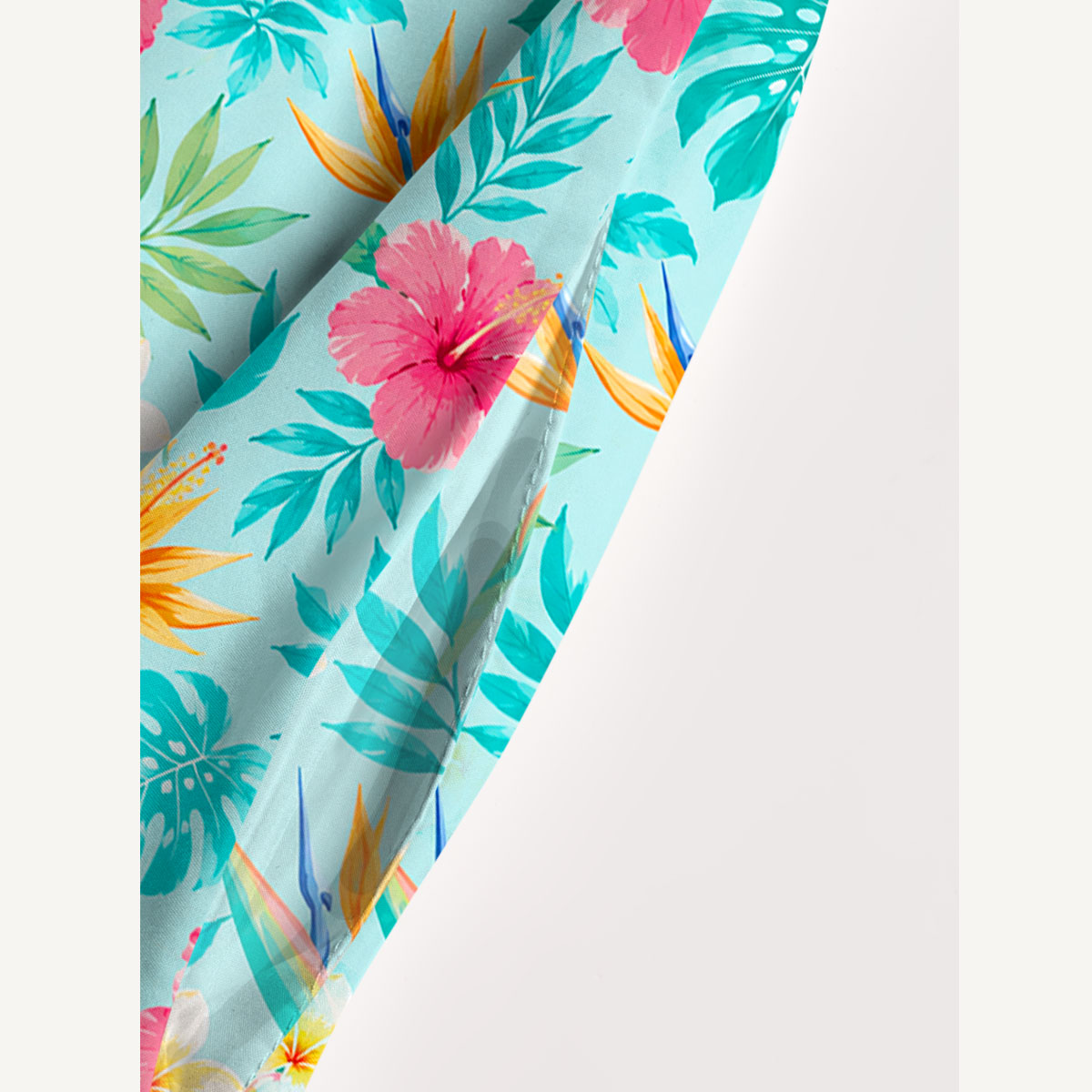Tropical Paradise Toss Print Wide Straps Maxi Dress With Pockets