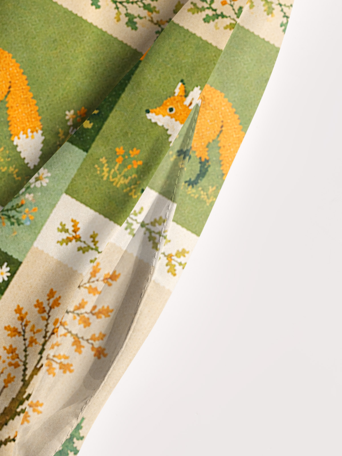 Forest Cabin Fox Garden Print Wide Straps Maxi Dress With Pockets