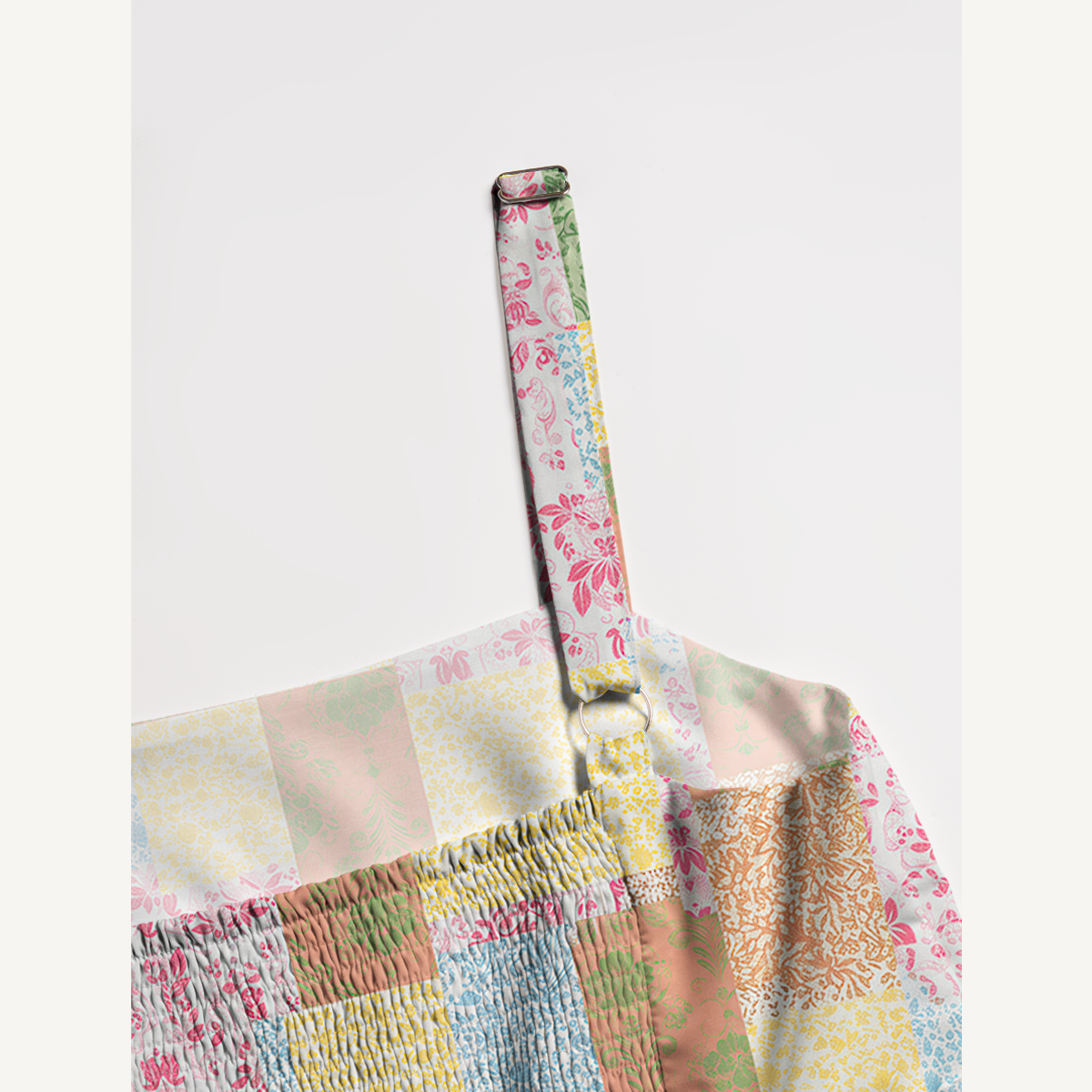 Square Neck Morning Patch Print Slip Dress