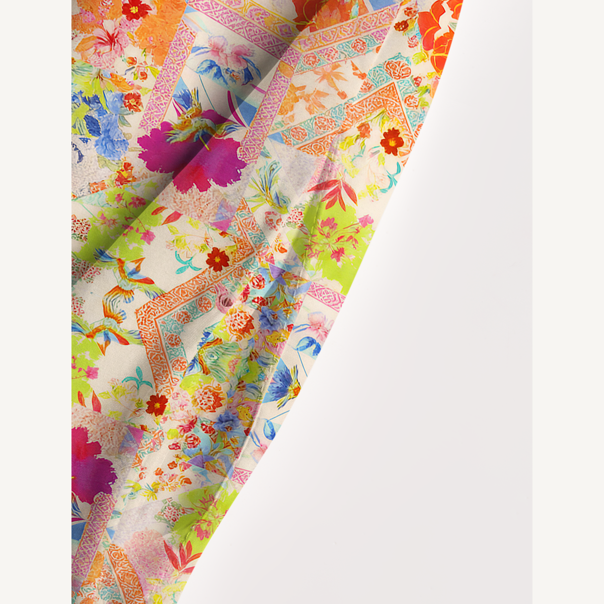 Square Neck Vivid Lily Print Slip Dress