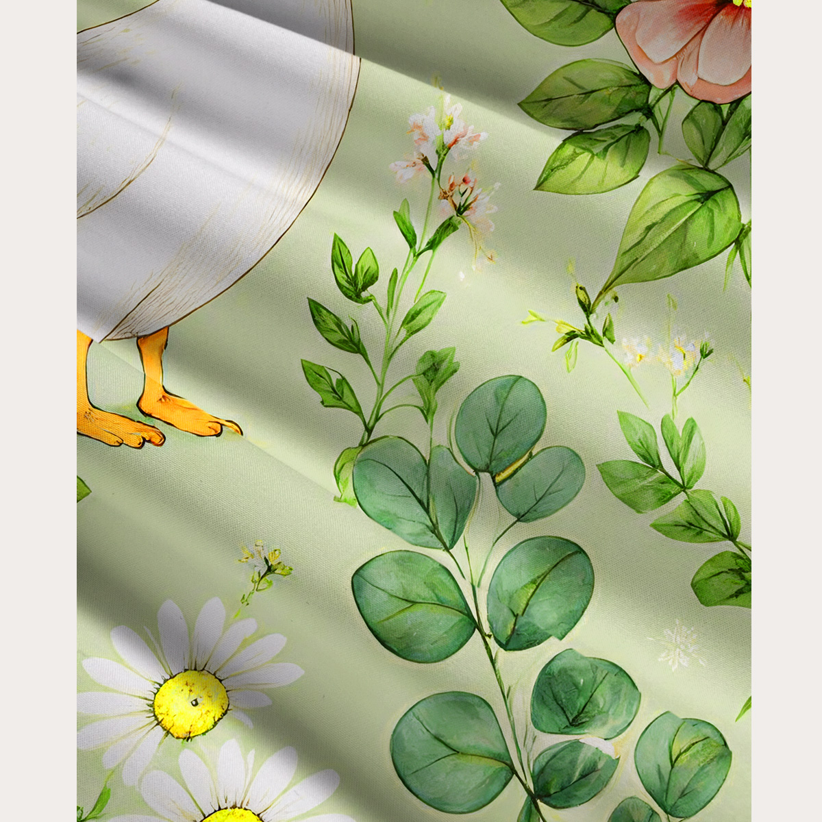 Pastoral Goose Garden Print Convertible Maxi Skirt & Strapless Dress  