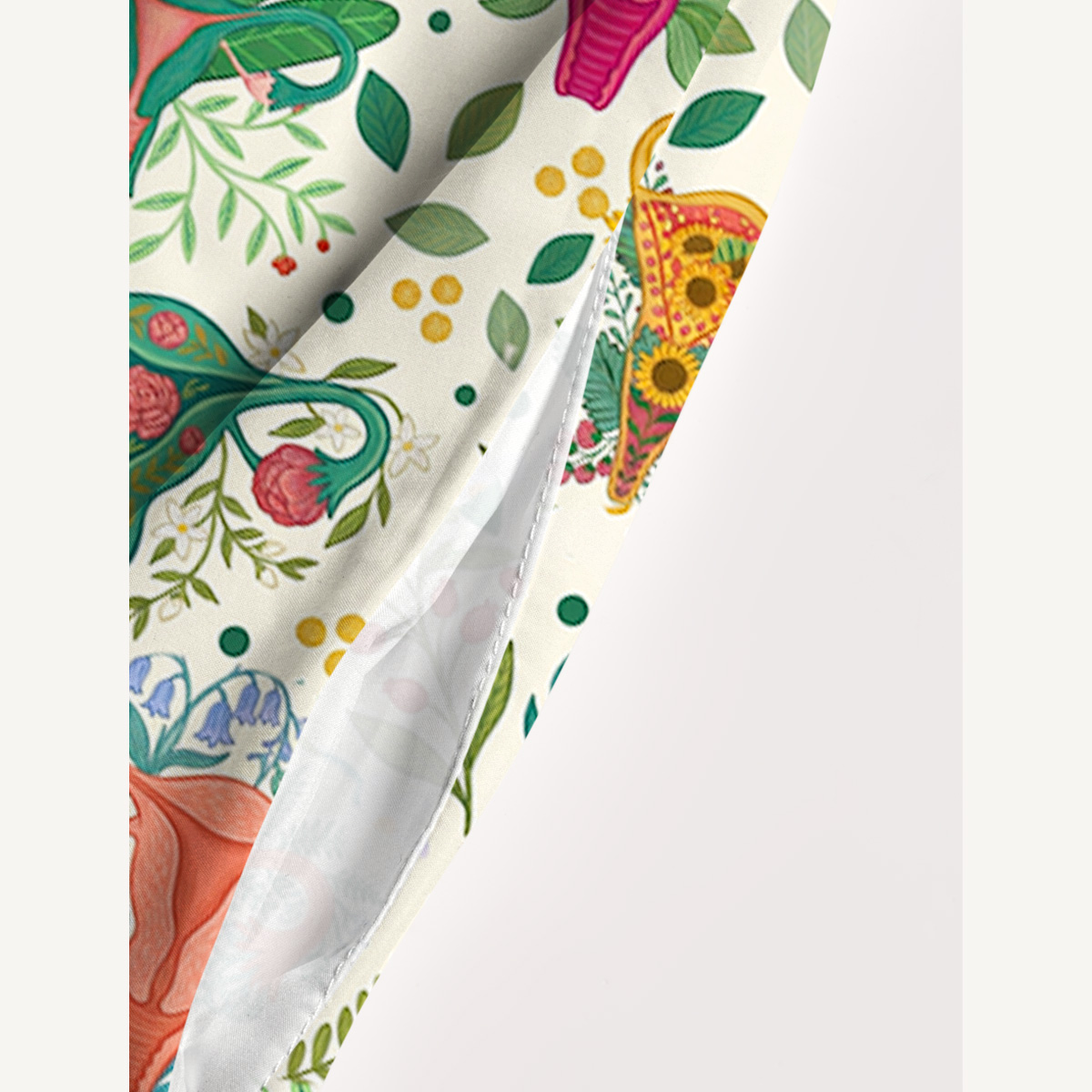 Flower Uterus Printed Wide Straps Maxi Dress With Pockets